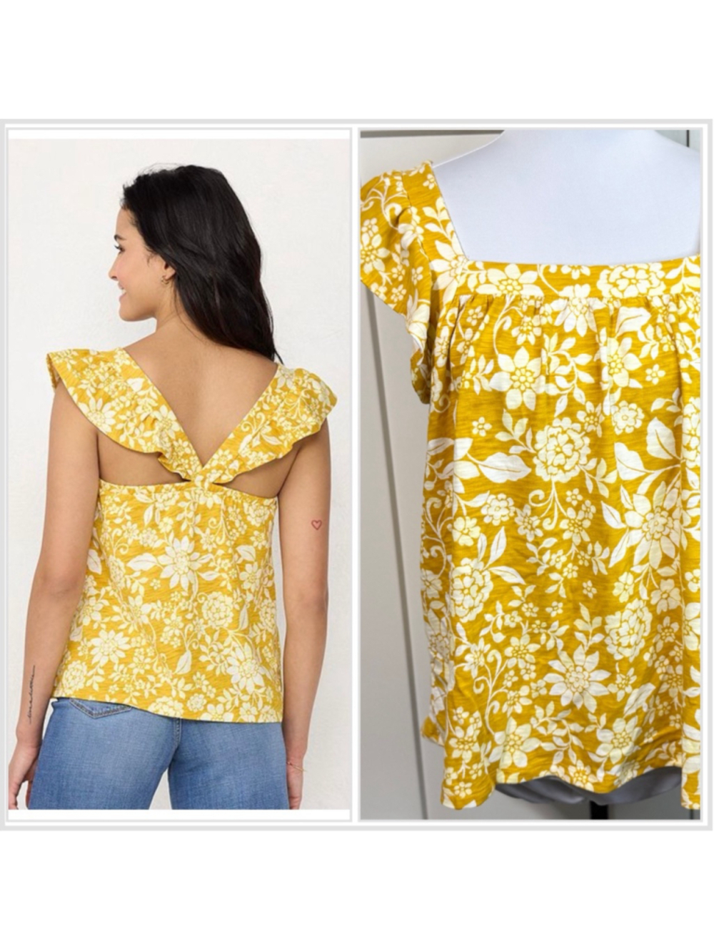 Lauren Conrad ruffle sleeve tank top NWT size large